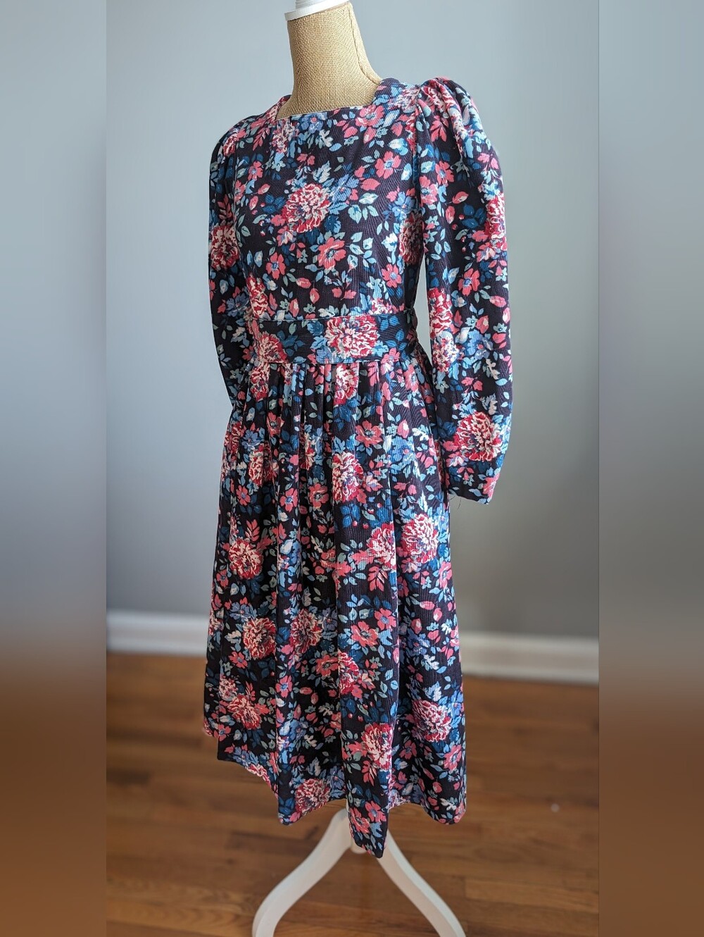 Vintage Laura Ashley corduroy floral dress
